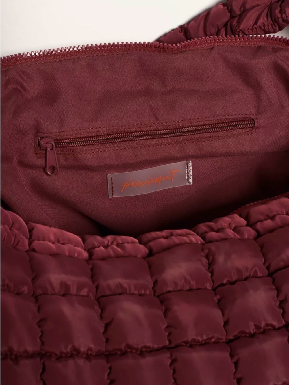 FP Movement by Free People Large Quilted Deep Mulberry Carryall Bag NWT - Picture 3 of 10